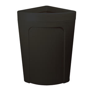 Rim Corner'Round™ Receptacle Black 21 gal - Home Of Coffee